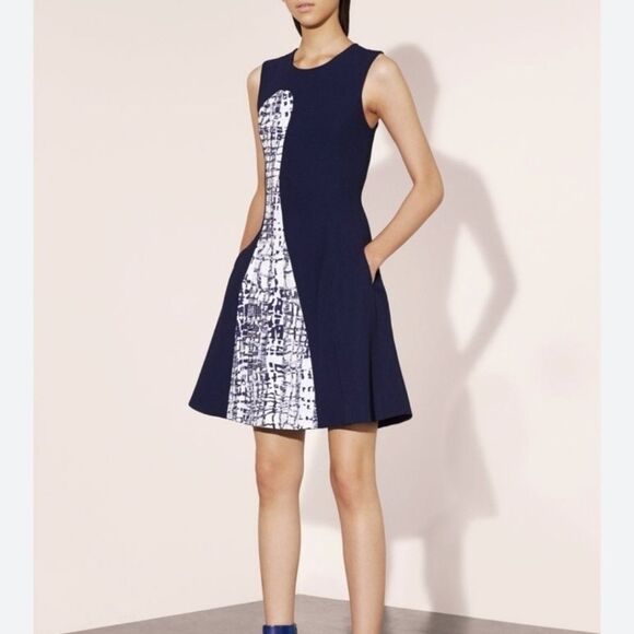 Prabal Gurung SZ 12 sleeveless abstract flare dress - Picture 1 of 4